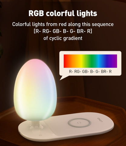 Veilleuse à luminosité réglable, chargeur de téléphone sans fil LDNIO Y3