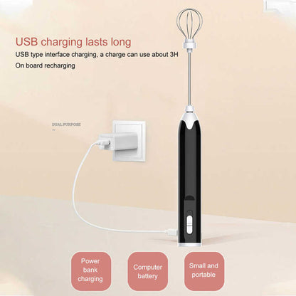 Milk shake et batteur à oeufs électrique USB Rechargeable