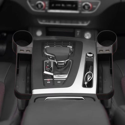 Organisateur Latéral de Console avec Chargeur USB et Porte-Gobelet – منظم جانبي لسيارة مع شاحن USB وحامل أكواب