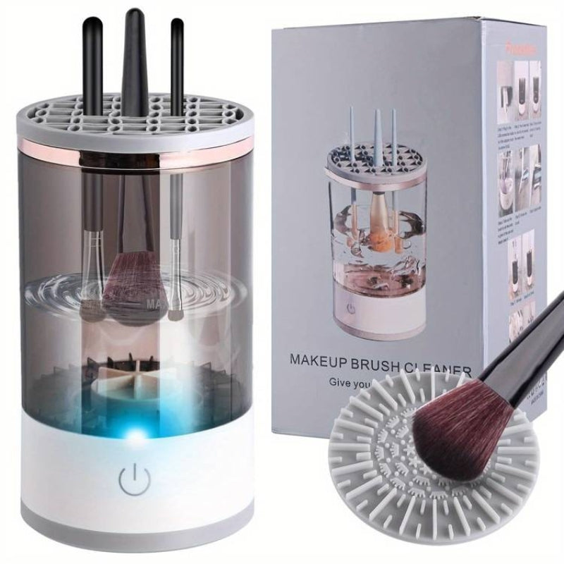 Machine de nettoyage de pinceaux maquillage électrique portable 3en1 - منظف ومجفف فرش المكياج الأوتوماتيكي