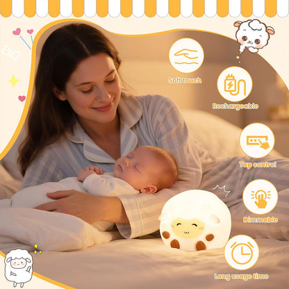 Veilleuse Mouton pour Enfants Lampe LED souple et rechargeable – مصباح سيليكون لغرف الأطفال