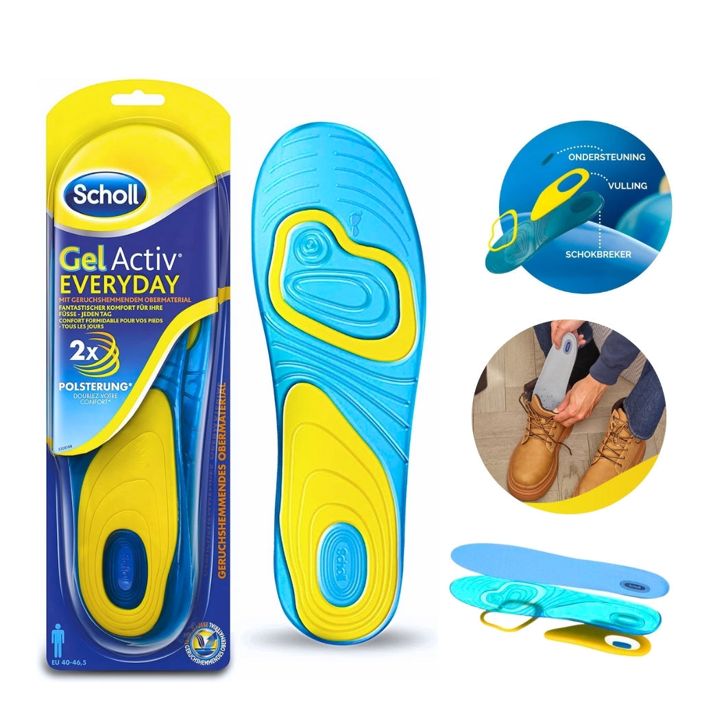 Sholl Semelles Active Gel Quotidien – فراش حذاء طبي مريح داخلي للاستخدام اليومي تنزوت