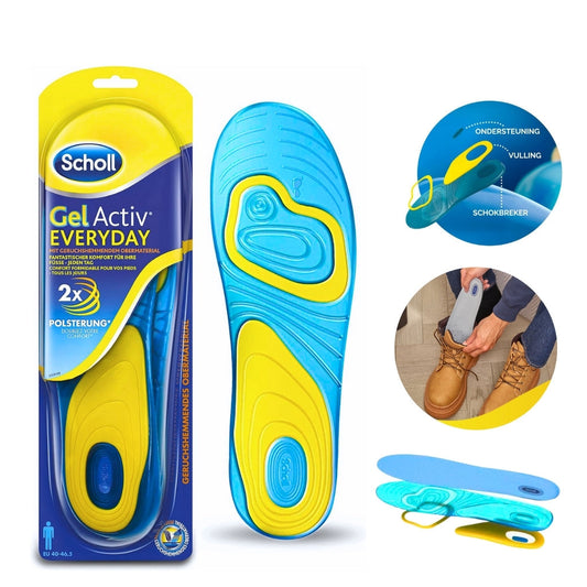 Sholl Semelles Active Gel Quotidien – فراش حذاء طبي مريح داخلي للاستخدام اليومي تنزوت
