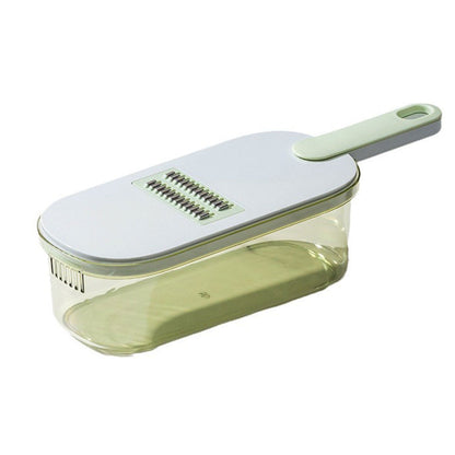Mandoline à légumes professionnelle avec 5 lames et récipient – قطاعة خضر في المطبخ