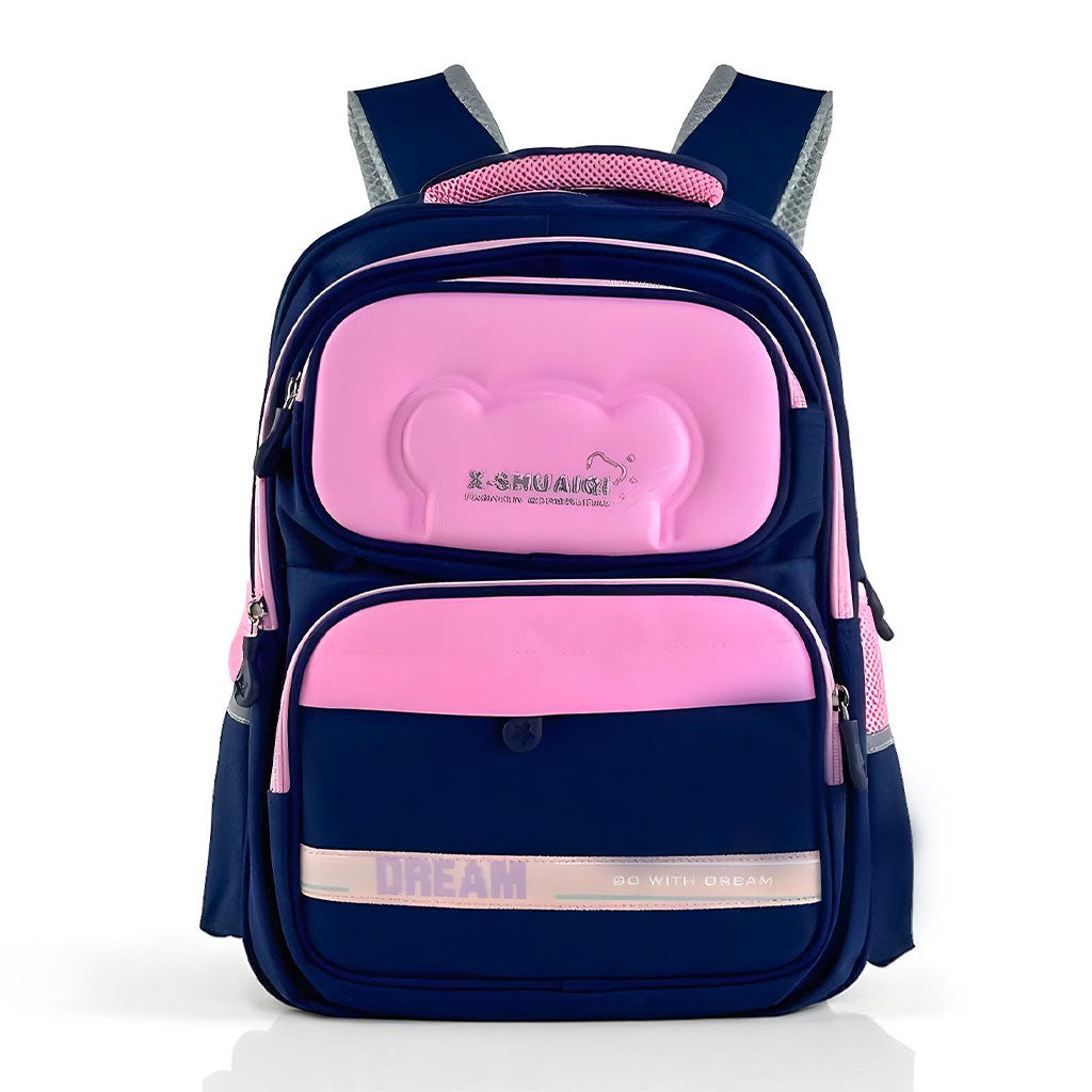 Sac à Dos Scolaire Orthopédique pour Enfants X-SHUAIQI Rose et Bleu – محفظة مدرسية للأطفال وردي وأزرق