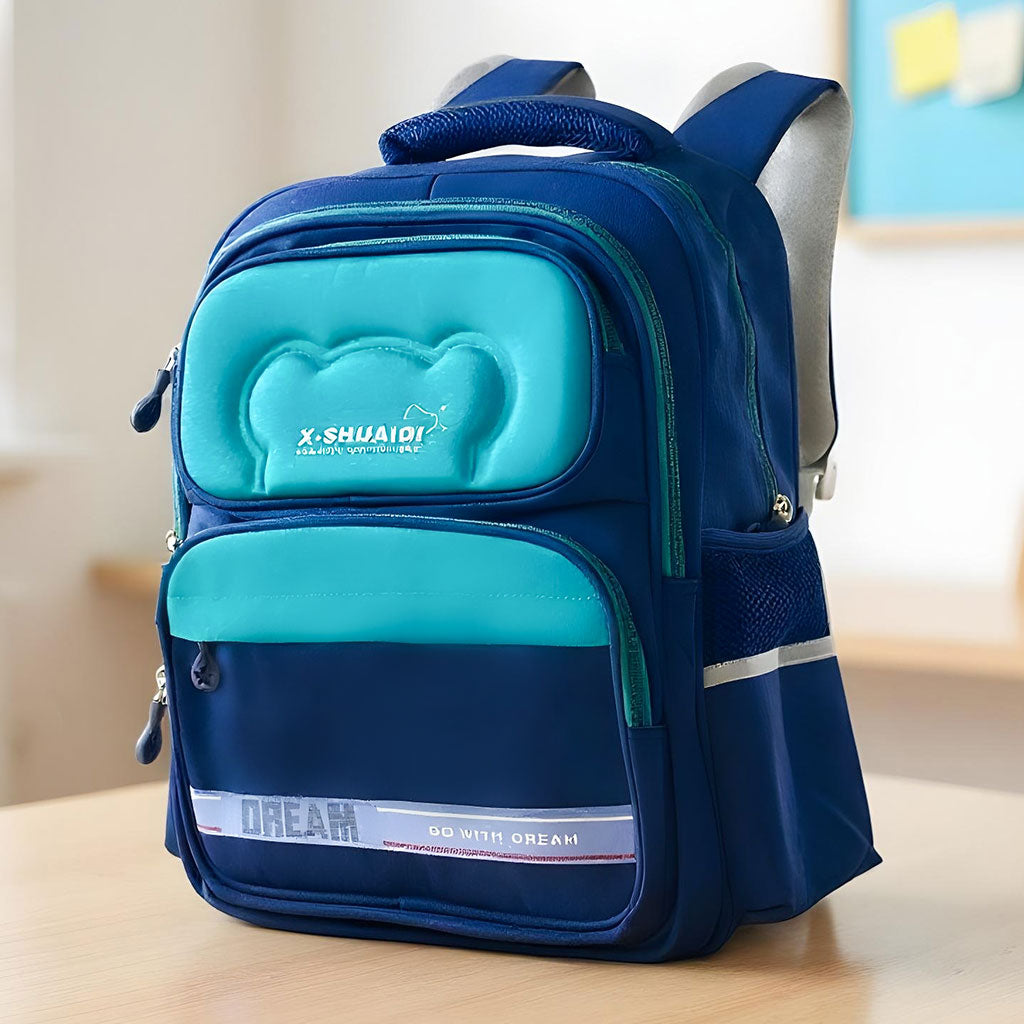 Sac à Dos Scolaire Orthopédique pour Enfants X-SHUAIQI Bleu Ciel – محفظة مدرسية للأطفال أزرق فاتح تنزوت
