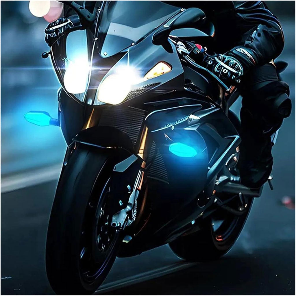 Clignotants LED pour moto avec Projection couleur et 27 modes de Signal – إشارة دراجات نارية ملونة