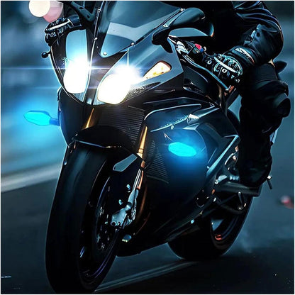 Clignotants LED pour moto avec Projection couleur et 27 modes de Signal – إشارة دراجات نارية ملونة