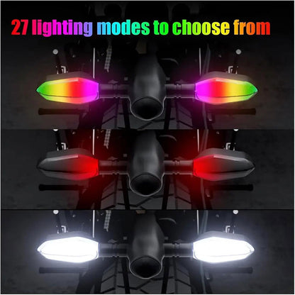 Clignotants LED pour moto avec Projection couleur et 27 modes de Signal – إشارة دراجات نارية ملونة