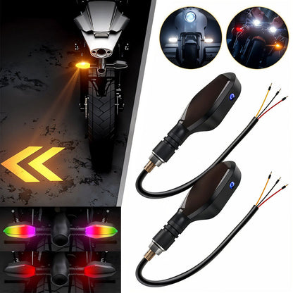 Clignotants LED pour moto avec Projection couleur et 27 modes de Signal – إشارة دراجات نارية ملونة تنزوت