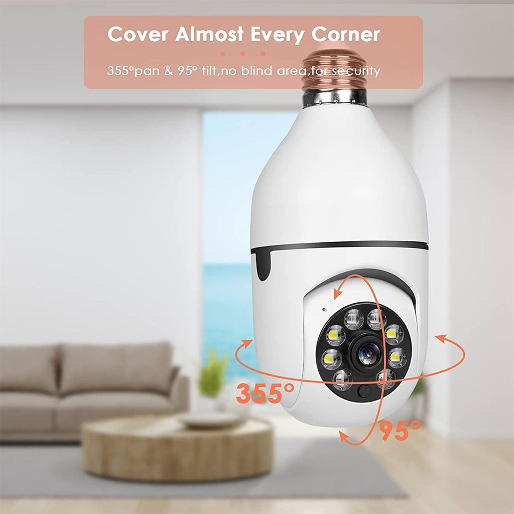 Caméra à ampoule Wi-Fi Vision Panoramique 1080p – كاميرة مراقبة وايفاي