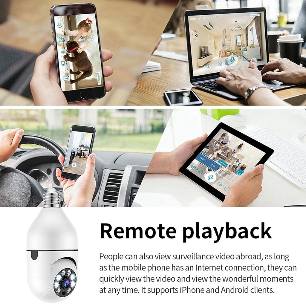Caméra à ampoule Wi-Fi Vision Panoramique 1080p – كاميرة مراقبة وايفاي