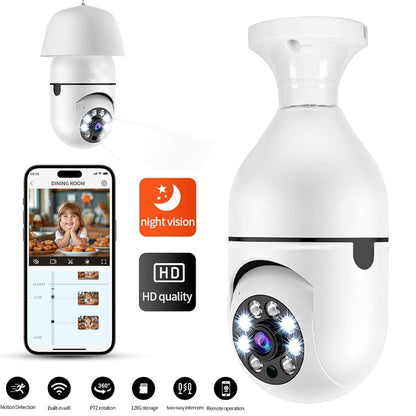Caméra à ampoule Wi-Fi Vision Panoramique 1080p – كاميرة مراقبة وايفاي تنزوت