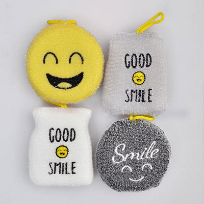 Pack 4Pcs Éponges de Vaisselle Smile pour un Nettoyage Efficace – طقم 4 قطع إسفنجات تنظيف الأواني