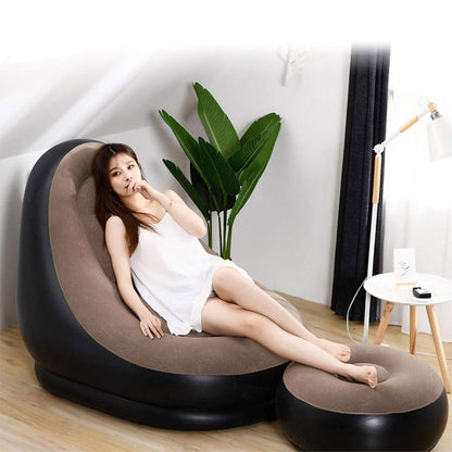 Chaise Gonflable avec Repose-Pieds Très Confortable – كرسي إسترخاء قابل للنفخ