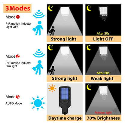 Lampadaires solaires à LED d’extérieur avec détecteur de mouvements – مصباح خارجي يعمل بالطاقة الشمسية