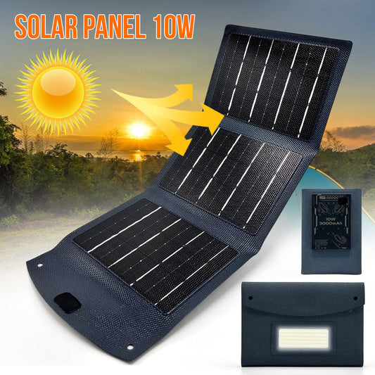 Panneau solaire USB pliable et portable capacité 3000mAh 10W – وحدة طاقة تشحن بالطاقة الشمسية - تنزوت