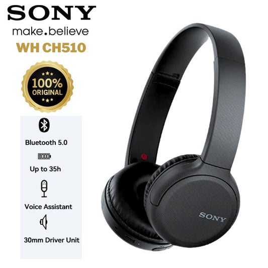 Sony Casque Bluetooth Original sans fil assistant vocal intégré, charge rapide, autonomie jusqu'à 35 heures WH-CH510 - تنزوت