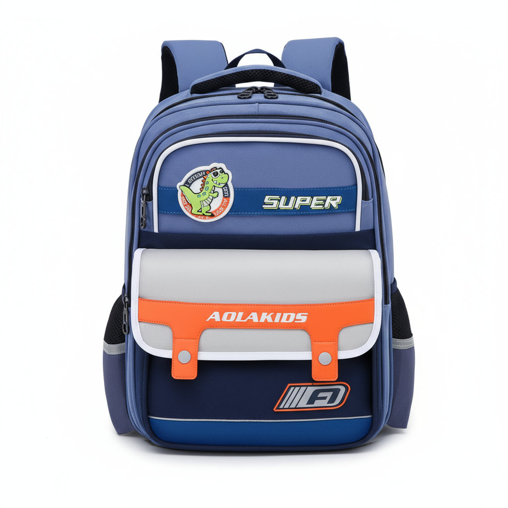 Sac à Dos Enfant Space Design Ludique Multi-Poches Bleu – حقيبة مدرسية للأطفال لون أزرق تنزوت