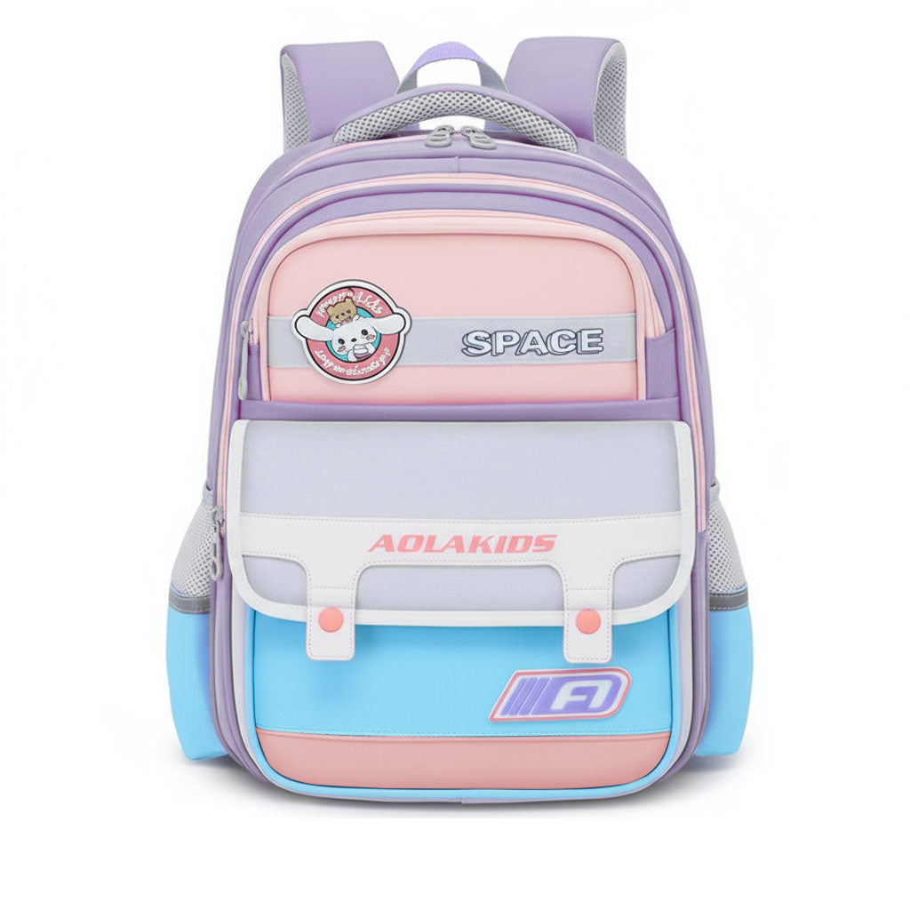 Sac à Dos Enfant Space Design Ludique Multi-Poches Mauve – حقيبة مدرسية للأطفال لون بنفسجي تنزوت