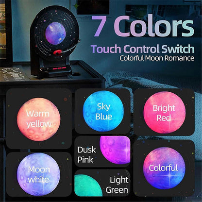 Haut Parleur Bluetooth avec lampe lunaire LED 3D à 7 couleurs réglables – مكبر صوت بلوتوث