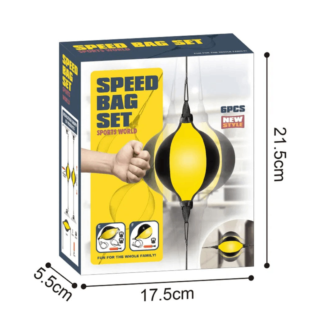 Ensemble Sac de Boxe Speed Bag SET 6Pcs pour l’entrainement à domicile – طقم كرة البوكس قابلة للإرتداد