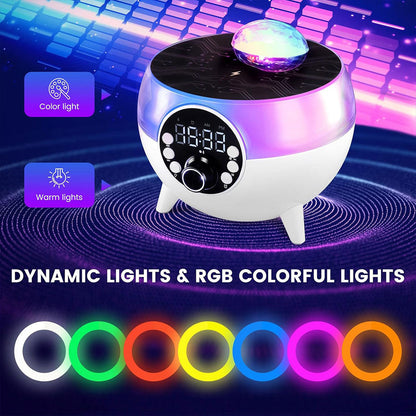 Haut-Parleur et Réveil LED d’Ambiance avec Chargeur Sans Fil 15W