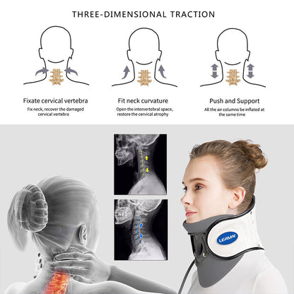 STARICARE Civière de cou gonflable et rétracteur de traction cervicale avec pompe – أداة تصحيح وضعية العنق
