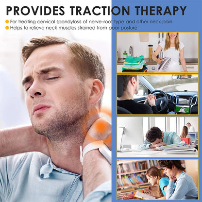 STARICARE Civière de cou gonflable et rétracteur de traction cervicale avec pompe – أداة تصحيح وضعية العنق