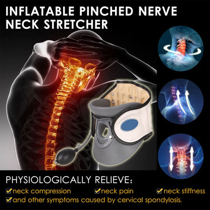 STARICARE Civière de cou gonflable et rétracteur de traction cervicale avec pompe – أداة تصحيح وضعية العنق