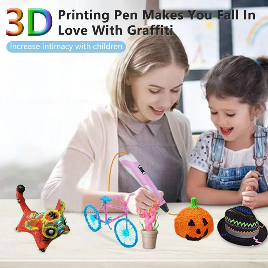 Stylo 3D Graffiti pour Enfants avec Recharges de Filament – قلم رسم ثلاثي الأبعاد للأطفال