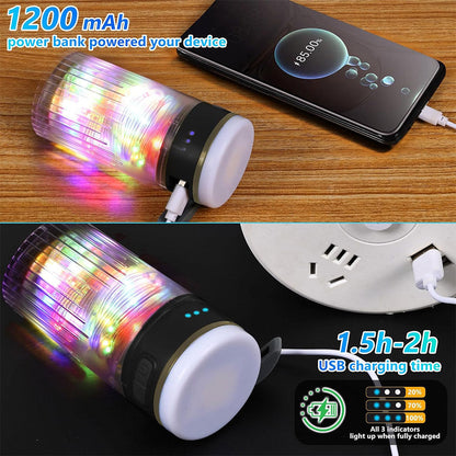 Lampe de Camping Enroulable avec Guirlande Lumineuse 10m – مصباح تخييم محمول وقابل للشحن