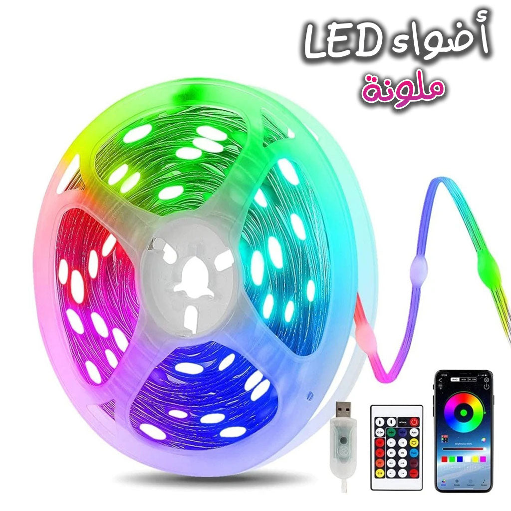 Guirlande lumineuse d'extérieur 100 LED multicolore 10 m RGB synchronisation de musique تنزوت
