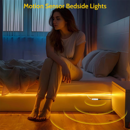 Bande LED lumineuse à détecteur de mouvement pour lit 3000K lumière chaude App Control