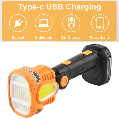 Lampe torche LED Rechargeable USB avec COB Lumière d’urgence – مصباح عالي السطوع