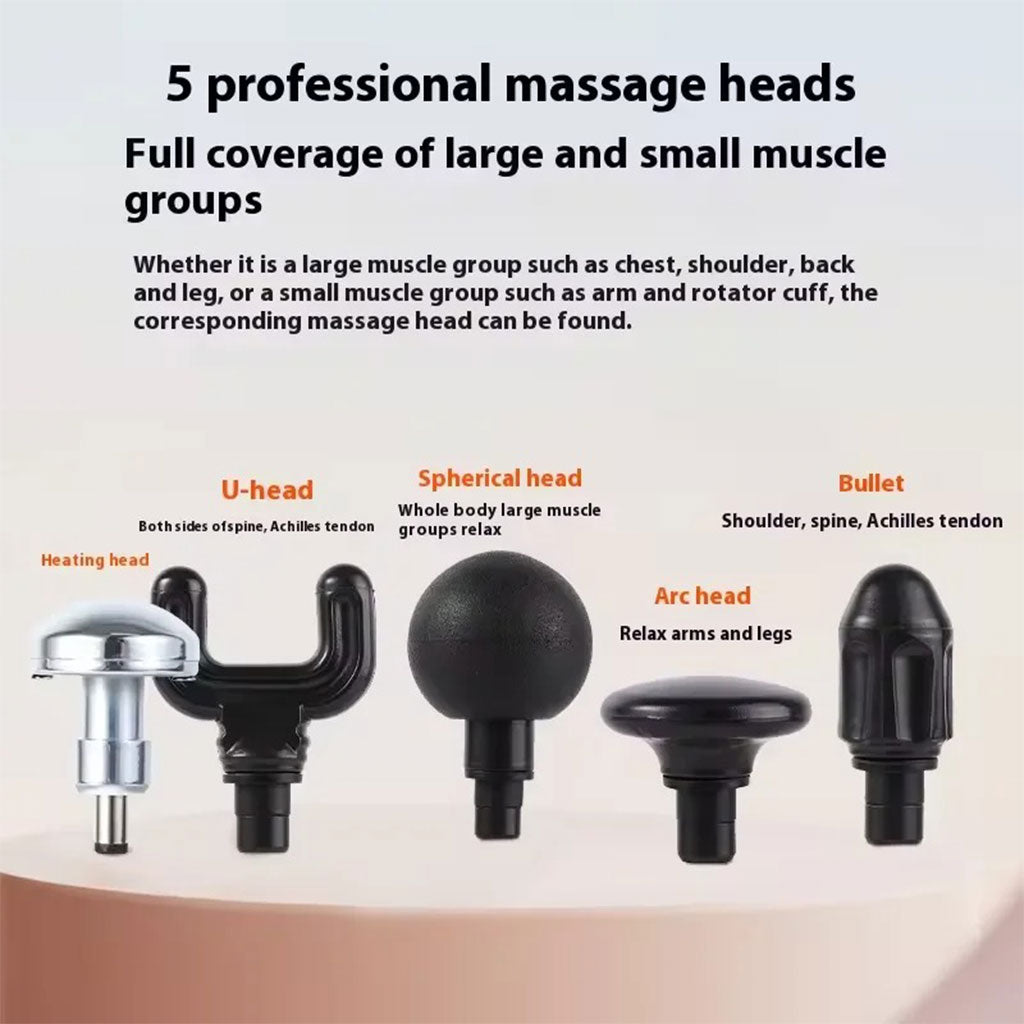 Appareil de Massage Rechargeable Portatif avec 5 Têtes Interchangeables – جهاز تدليك محمول قابل للتثبيت