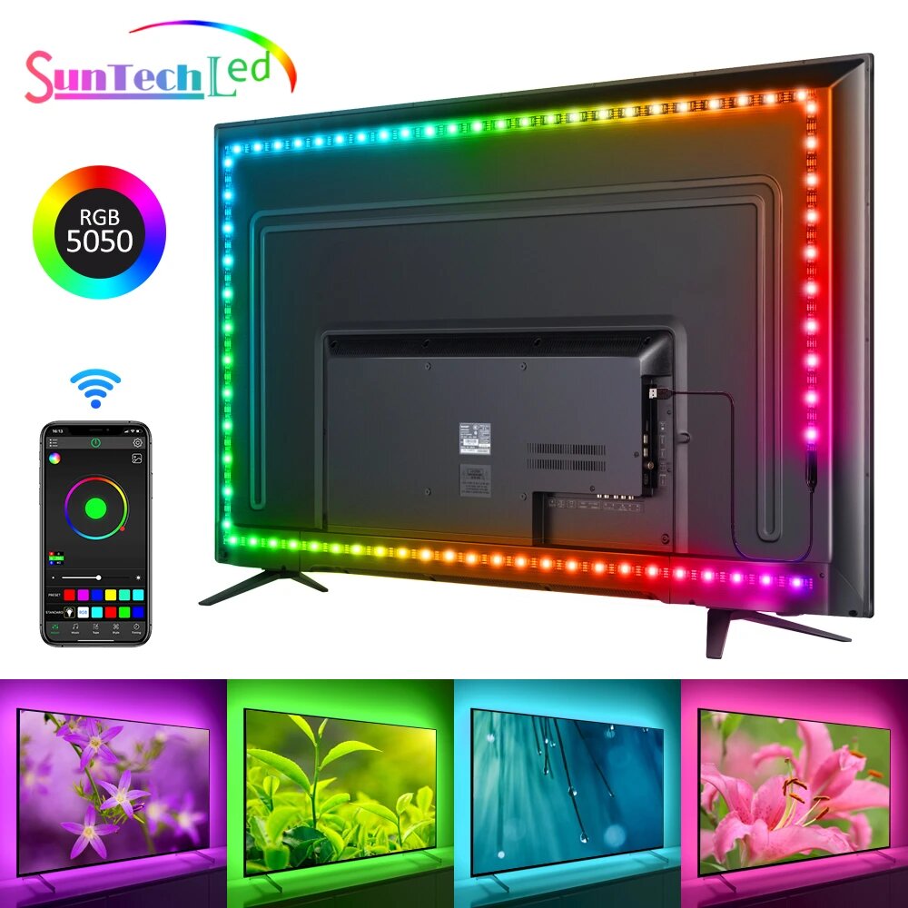 Smart LED Strip TV rétroéclairage 5M RGB Android/iOS - تنزوت