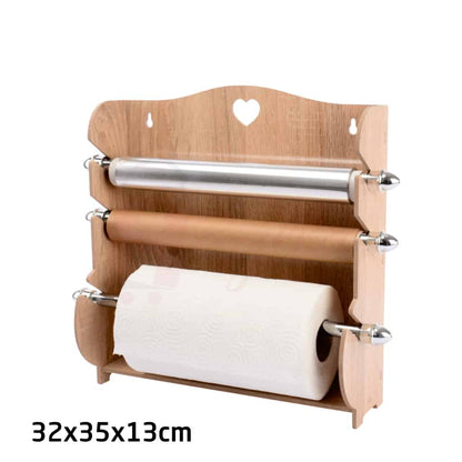 Pack Cuisine 2en1 Avec Porte Papier et Porte Pain en Bois MDF