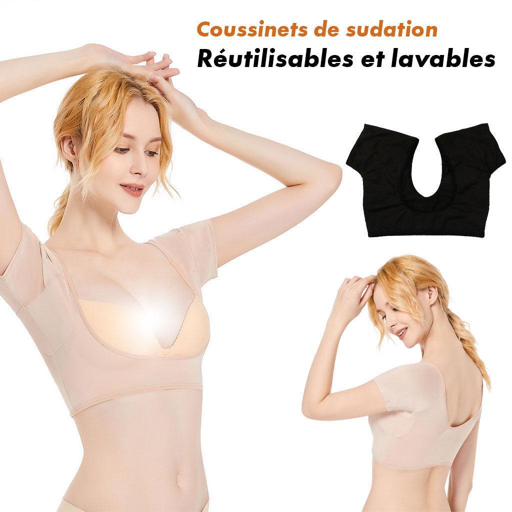 Coussinets de sudation en forme de t-shirt Réutilisables et lavables Pour les aisselles - وسادات عرق على شكل قميص قابلة لإعادة الاستخدام
