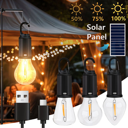 Pack X2 Lampe de Camping Solaire étanche et Rechargeable 3 modes d’éclairage T01-B – مصباح محمول بالطاقة الشمسية