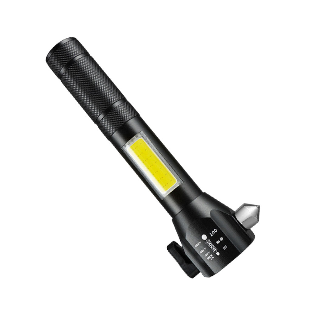 Lampe de poche rechargeable à LED avec brise vitre intégré - 300 Lumens