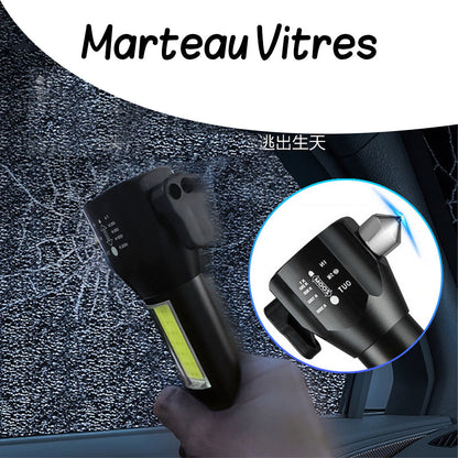 Lampe de poche rechargeable à LED avec brise vitre intégré - 300 Lumens