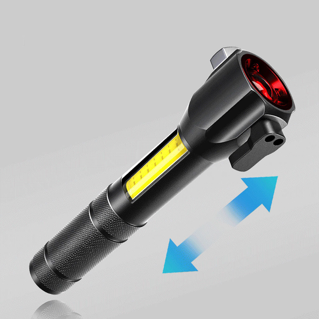 Lampe de poche rechargeable à LED avec brise vitre intégré - 300 Lumens