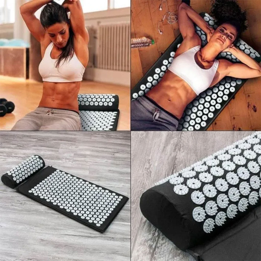 Coussin et Tapis Massage en Polymère d’acupression avec Sac de Rangement – بساط تدليك مع وسادة وحقيبة متنقلة