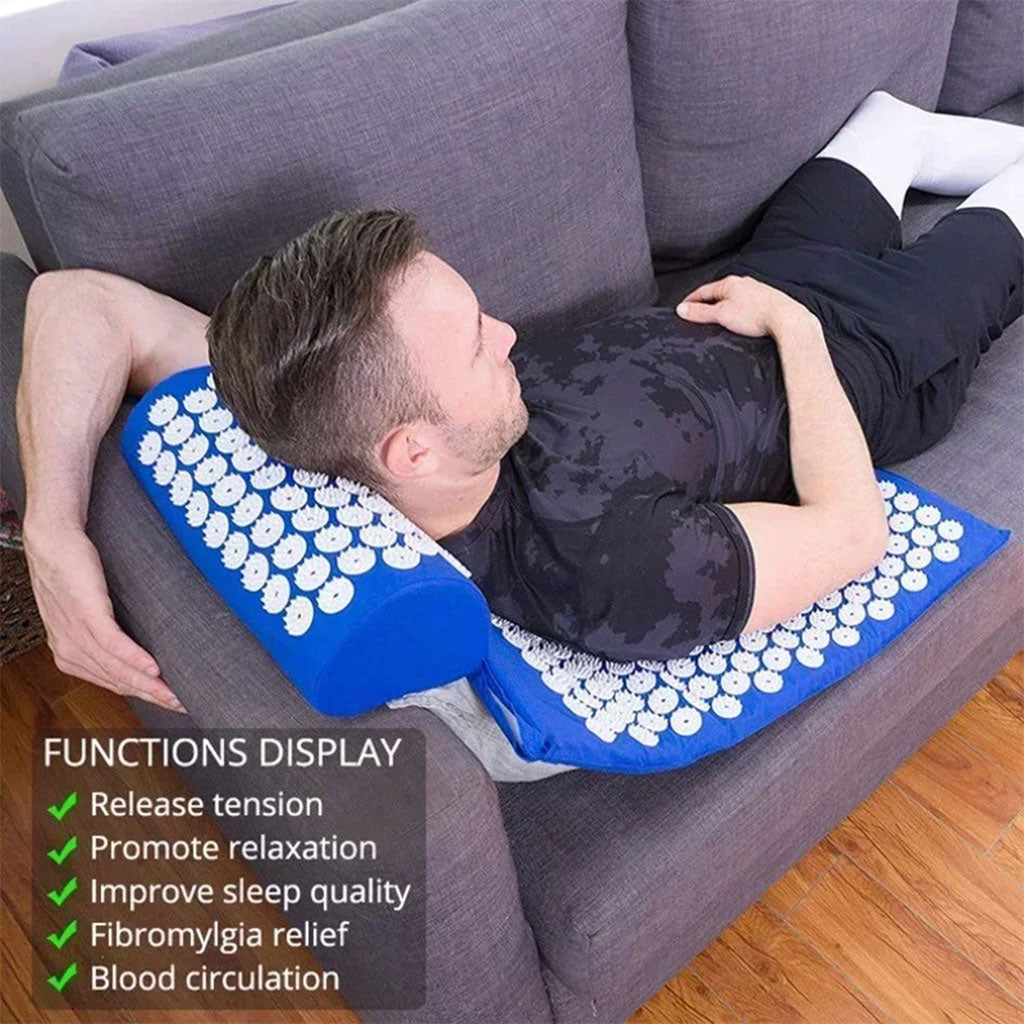 Coussin et Tapis Massage en Polymère d’acupression avec Sac de Rangement – بساط تدليك مع وسادة وحقيبة متنقلة
