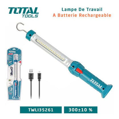 Lampe De Travail TOTAL Rechargeable Avec Base Magnétique TWL3606LI - تنزوت