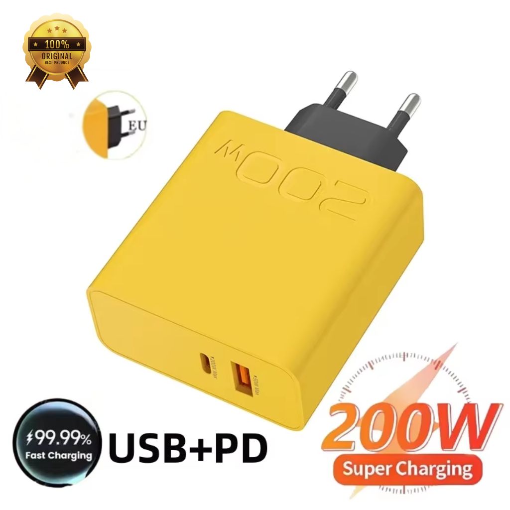 Chargeur Ultra Rapide USB PD 2 en 1 Type C 200W – شاحن سريع بقدرة 200 واط تنزوت
