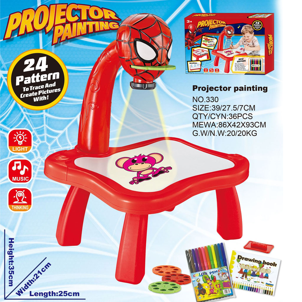 Table à dessin avec projecteur 24 images différentes – Planche à dessin -rouge
