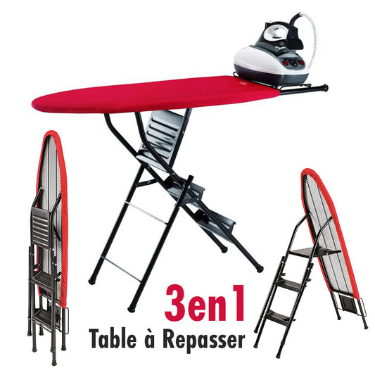 Planche à Repasser Multifonction avec Escabeau 3en1 – طاولة كي ملابس مع سلم مدمج تنزوت