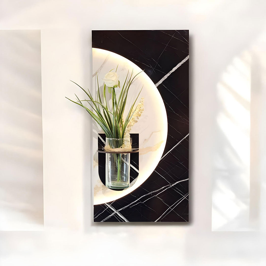 Panneau Mural Décoratif avec Éclairage LED Design Moderne en Bois V4 - تنزوت